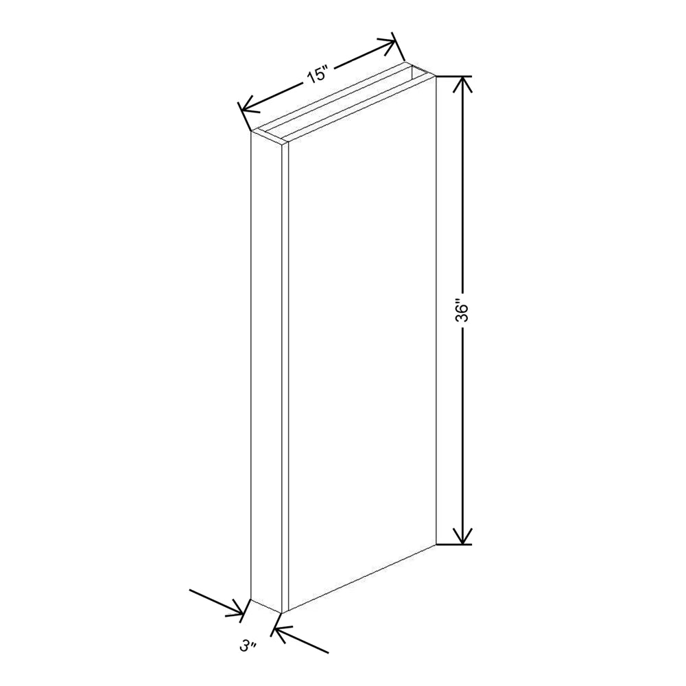 CNC Classic Milano Ash 3" W X 36" H X 15” D Column