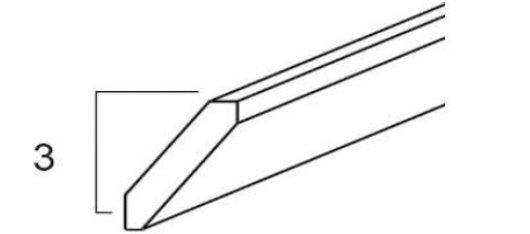 CM8-S - Assembled Ebony Shaker - Molding & Trim - ANGLED CROWN MOLDING 3 1/4" X 96" - 3 1/4" x 3/4" x 96"
