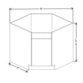 CNC Luxor 5-Piece Smoky Grey 36" W Diagonal Corner Sink Base Cabinet