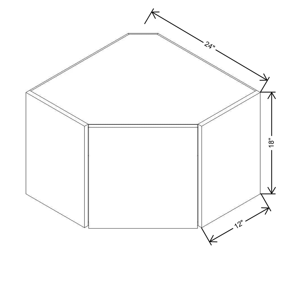 CNC Classic Milano Sunset 24" W X 18" H Diagonal Corner Wall Cabinet