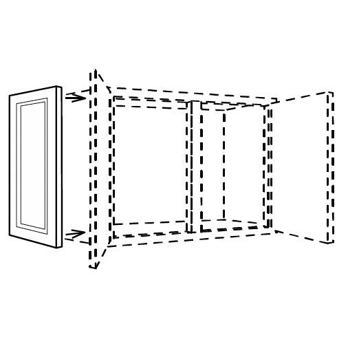 D2130 - Assembled Ebony Shaker - Door - DUMMY DOOR 21" X 30" - 21" X 30" X 3/4"