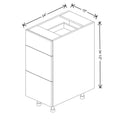 Fabuwood Illume Catalina Nocce 3 15" W X 34 1/2" H X 24" D 3 Drawer Base Cabinet