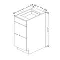 CNC Luxor 5-Piece Harvest 15" W 3 Drawer Base Cabinet