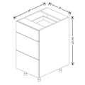 Fabuwood Illume Catalina Bianco Matte 18" W x 34 1/2" H x 24" D 3 Drawer Base Cabinet