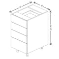 Fabuwood Illume Catalina Bianco Matte 18" W x 34 1/2" H x 24" D 4 Drawer Base Cabinet