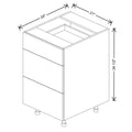 Fabuwood Illume Tuscany Muratti 1 21" W x 34 1/2" H x 24" D 3 Drawer Base Cabinet