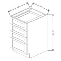 Fabuwood Allure Galaxy Elderberry 21" W X 34 1/2" H X 24" D 4 Drawer Base Cabinet