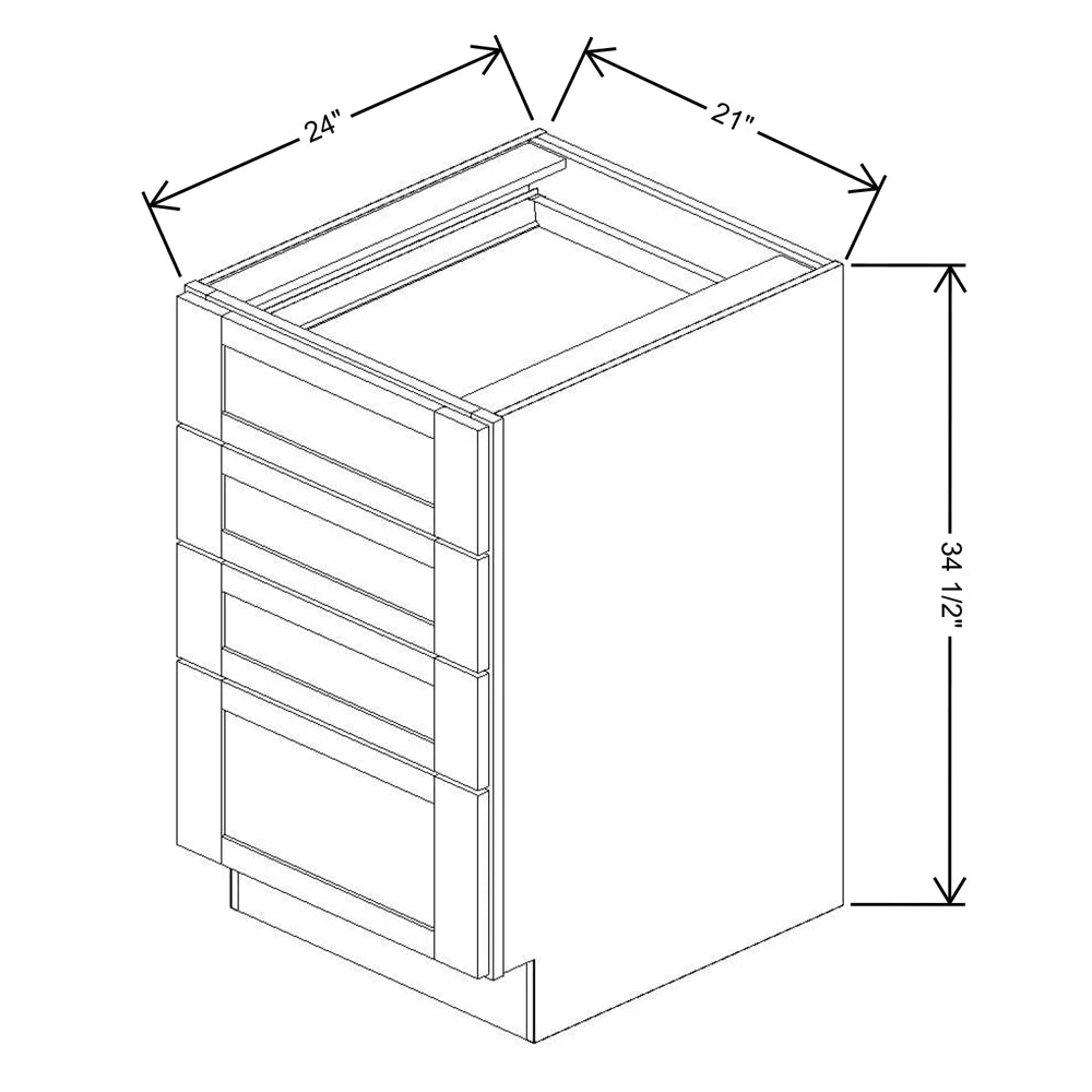 Fabuwood Allure Galaxy Frost 21" W X 34 1/2" H X 24" D 4 Drawer Base Cabinet