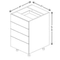 Fabuwood Illume Tuscany Nocce 1 21" W x 34 1/2" H x 24" D 4 Drawer Base Cabinet