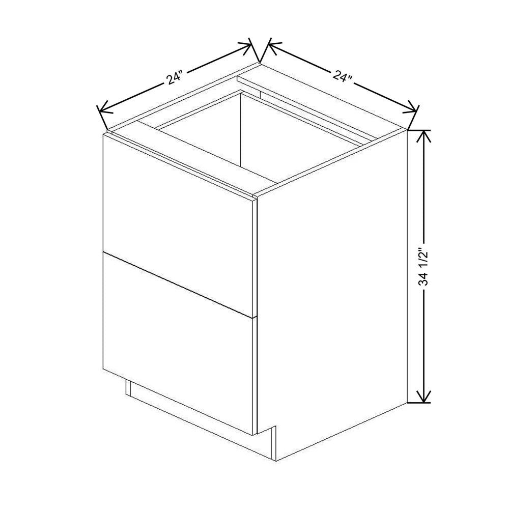 CNC Classic Milano Mirage 24" W 2 Drawer Base Cabinet