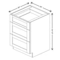 Fabuwood Allure Galaxy Seaside Pine 24" W X 34 1/2" H X 24" D 3 Drawer Base Cabinet