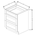 Fabuwood Allure Galaxy Mocha 27" W X 34 1/2" H X 24" D 3 Drawer Base Cabinet