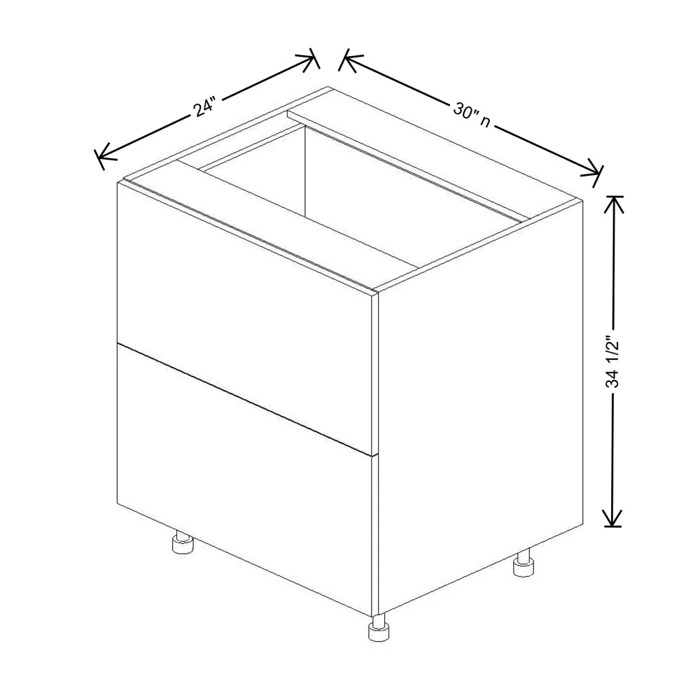 Fabuwood Ovela Catalina Woodline 3 30" W X 34 1/2" H X 24" D 2 Drawer Base Cabinet