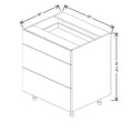 Fabuwood Illume Catalina Metallo 4 30" W X 34 1/2" H X 24" D 3 Drawer Base Cabinet