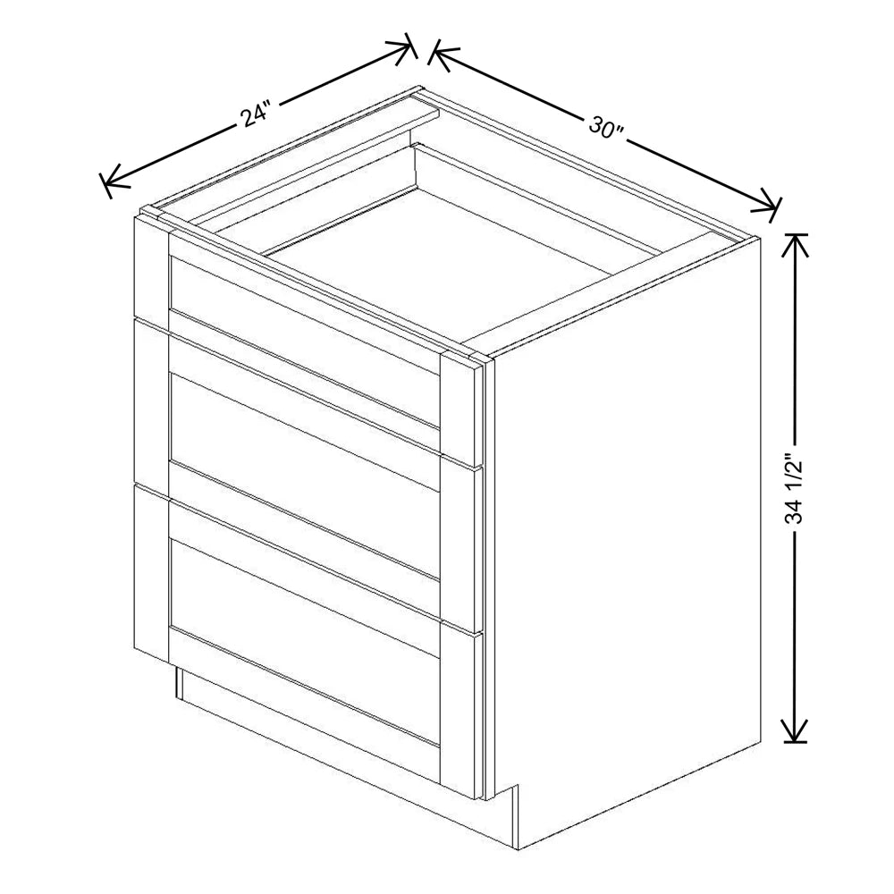 Fabuwood Allure Galaxy Indigo 30" W X 34 1/2" H X 24" D 3 Drawer Base Cabinet