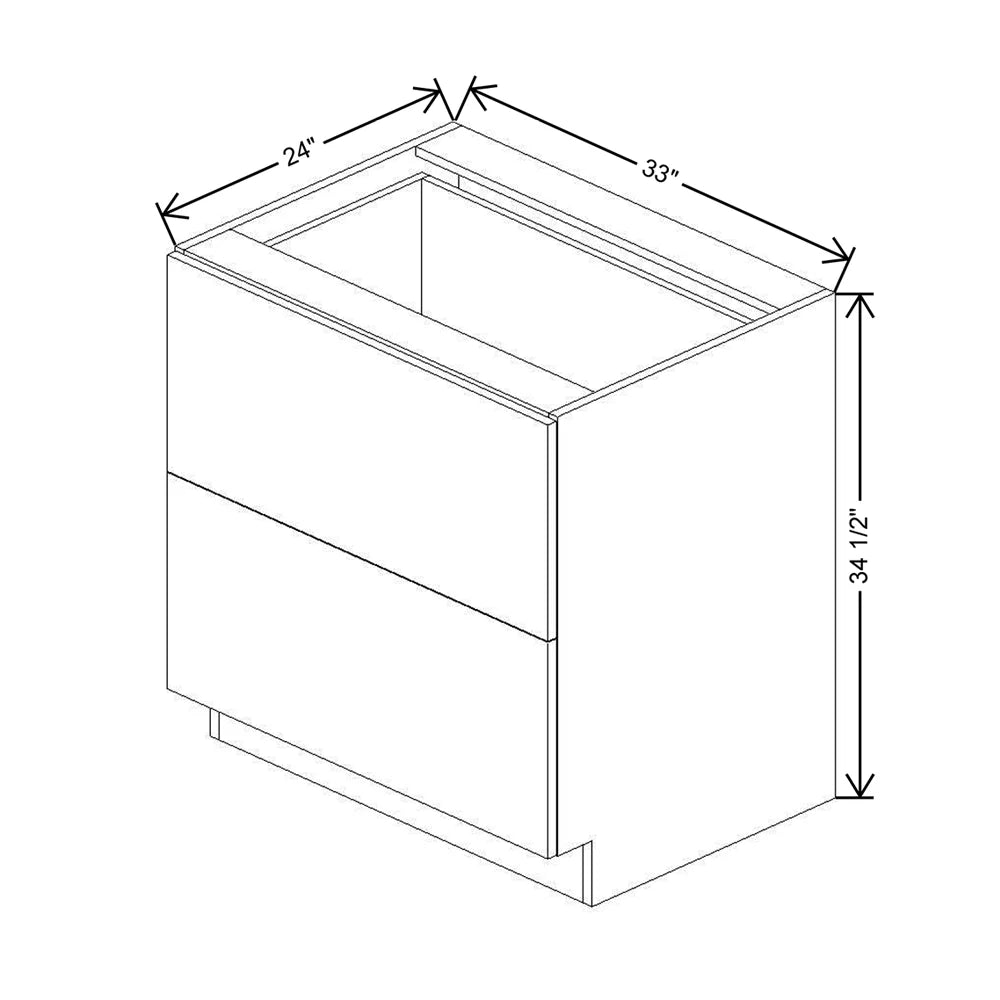CNC Classic Broadway Cotton 33" W 2 Drawer Base Cabinet