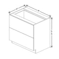 CNC Concord Elegant Ocean 36" W 2 Drawer Base Cabinet