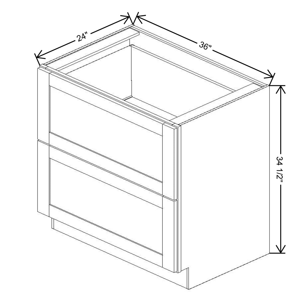 Fabuwood Allure Galaxy Dove 36" W X 34 1/2" H X 24" D 2 Drawer Base Cabinet
