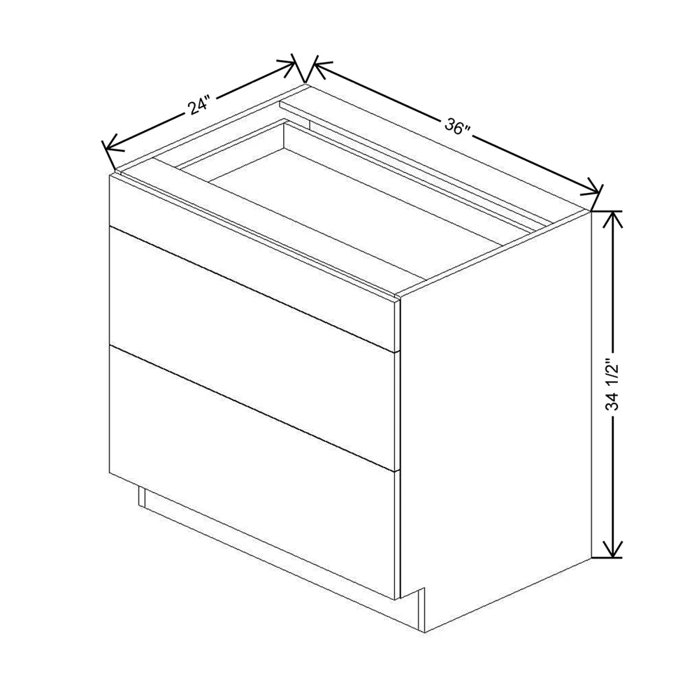 CNC Luxor 5-Piece Harvest 36" W 3 Drawer Base Cabinet