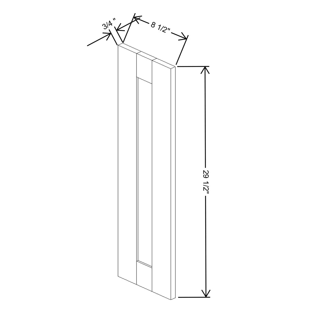 Fabuwood Allure Echo Cloud White 8 1/2" W X 29 1/2" H Decorative Door