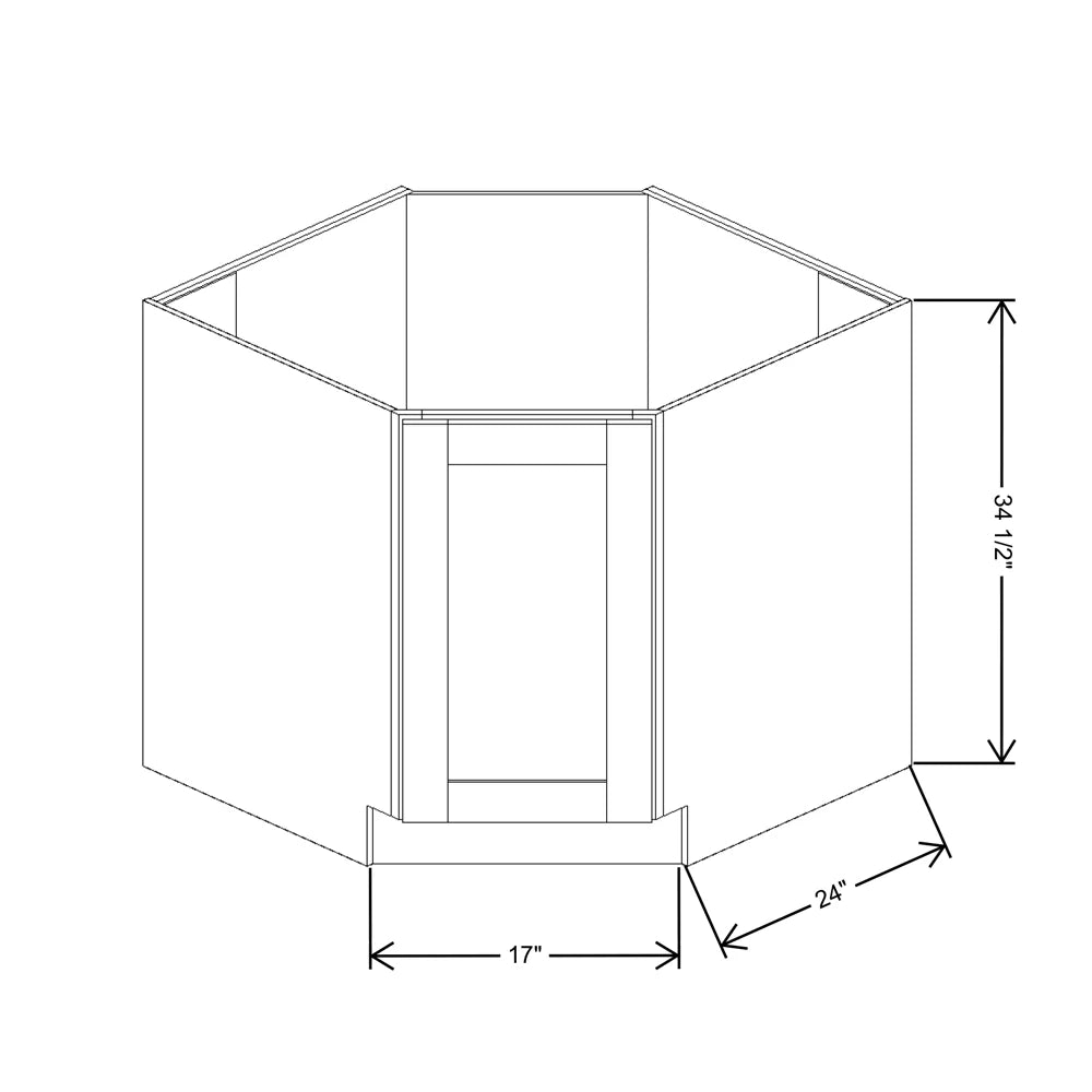 Fabuwood Allure Fusion Dove 36" W X 34 1/2" H X 24" D Corner Full Height Door Sink Base Cabinet