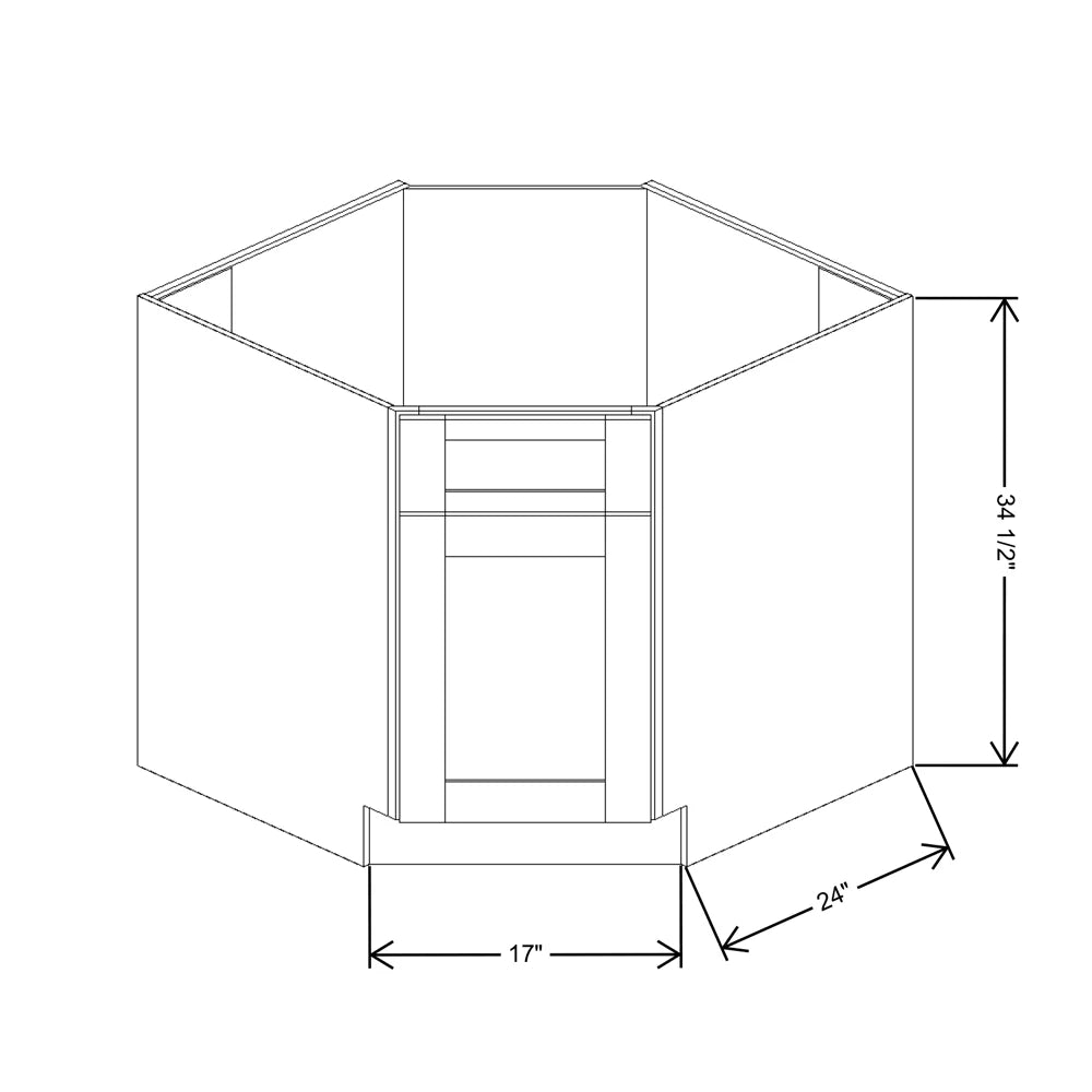 Fabuwood Quest Metro Frost 36" W X 34 1/2" H X 24" D Corner Sink Base Cabinet