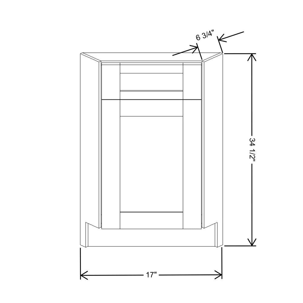 Fabuwood Allure Galaxy Biscuit 36" W X 34 1/2" H X 24" D Corner Sink Front Cabinet
