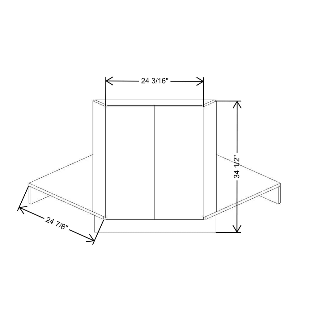 Fabuwood Illume Catalina Textil Plata 42" W X 34 1/2" H X 24" D Full Height Corner Sink Front Base Cabinet