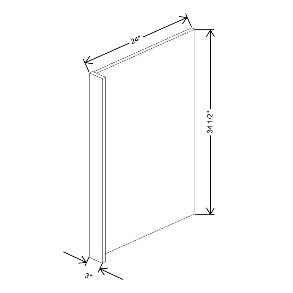 CNC Concord Fashion Ocean 3" W X 34 1/2" H X 24" D Base End Panel
