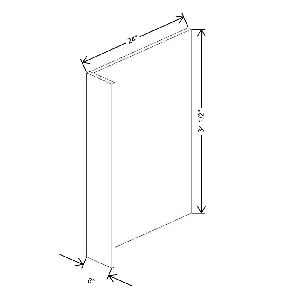 CNC Concord Fashion Ocean 6" W X 34 1/2" H X 24" D Base End Panel