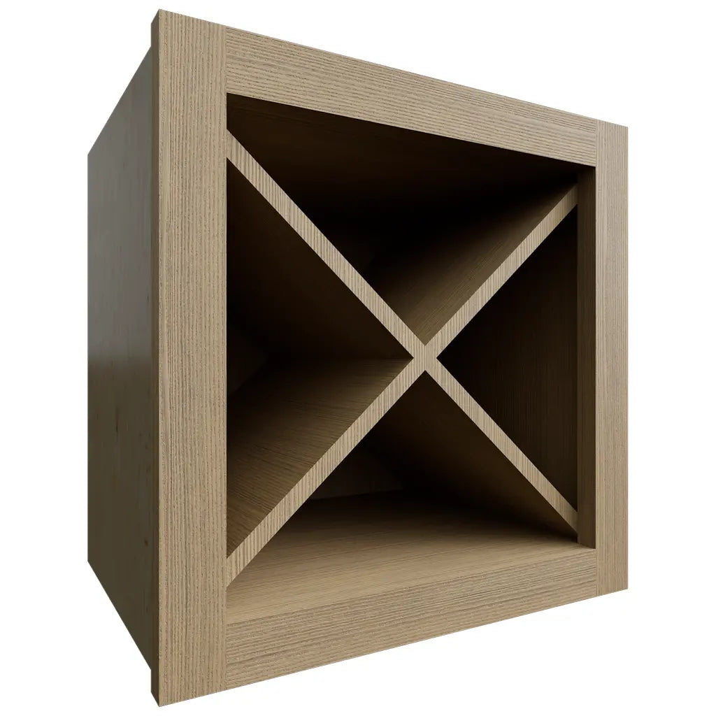 Fabuwood Allure Galaxy Desert Oak 15" W X 15" H X 12" D Wall Wine Rack