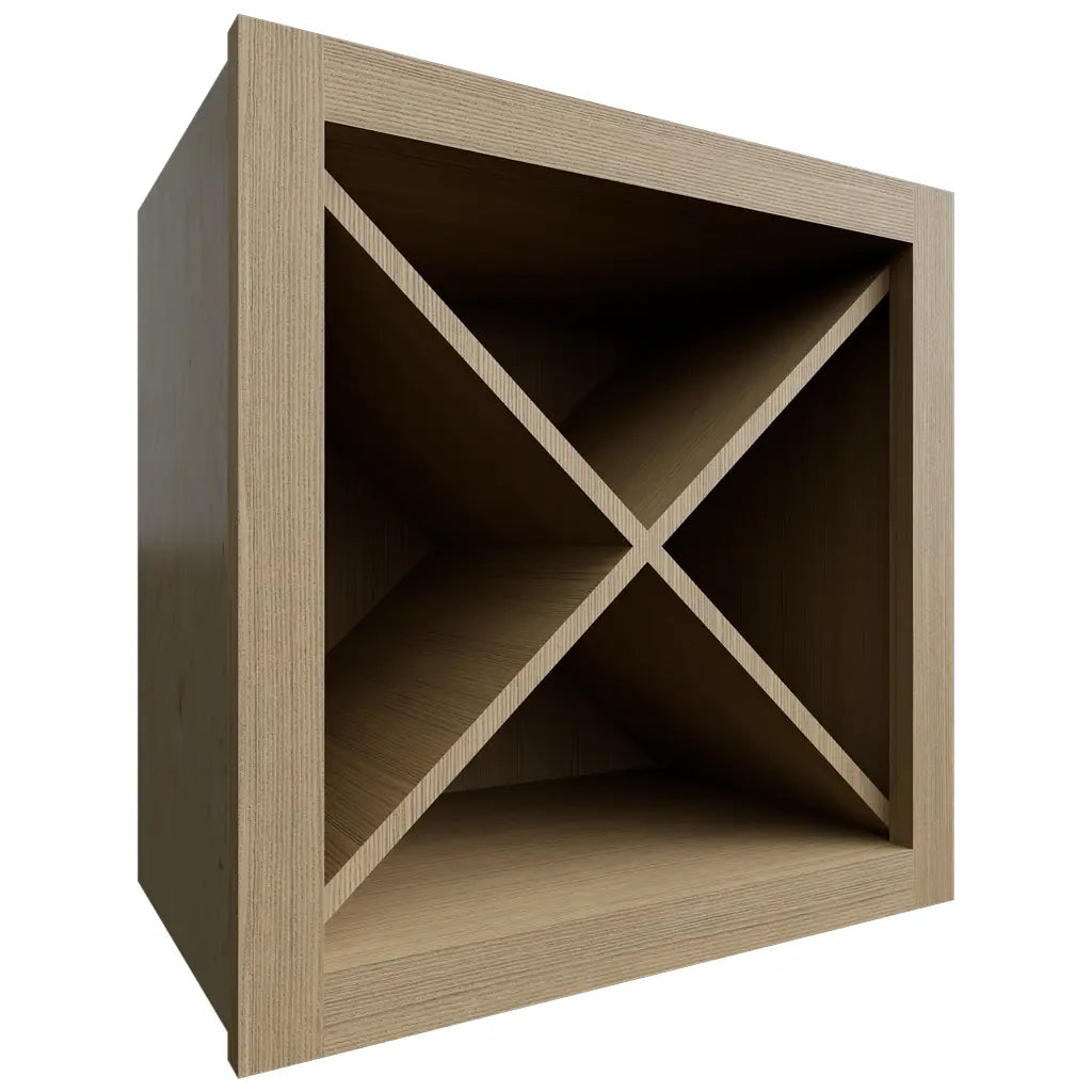 Fabuwood Allure Luxe Desert Oak 18" W X 18" H X 12" D Wall Wine Rack