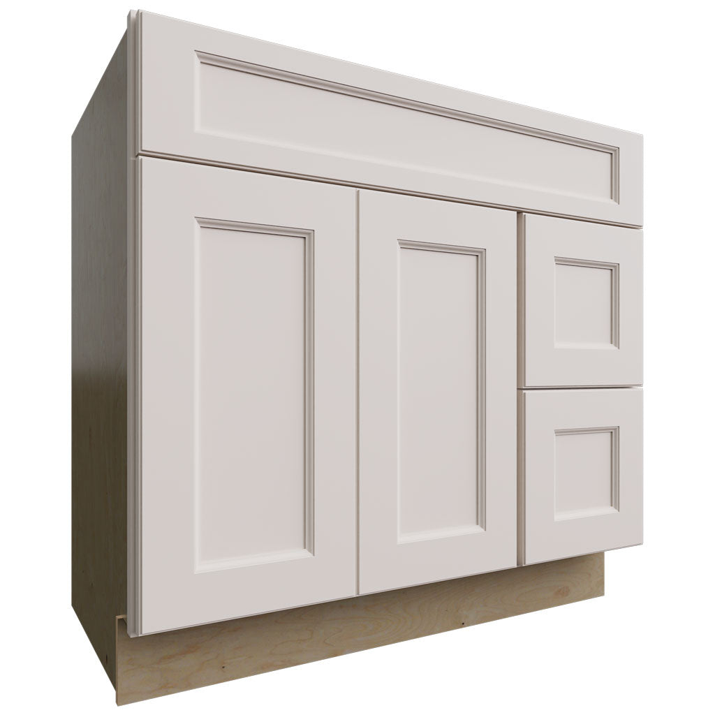 Fabuwood Allure Fusion Dove 36" W X 34 1/2" H X 21" D Vanity Combo Single Sink w/ 1 Door And 2 Drawers Right Cabinet