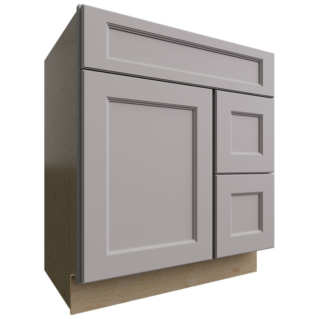 Fabuwood Allure Fusion Nickel 30" W X 34 1/2" H X 21" D Vanity Combo Single Sink w/ 1 Door And 2 Drawers Right Cabinet