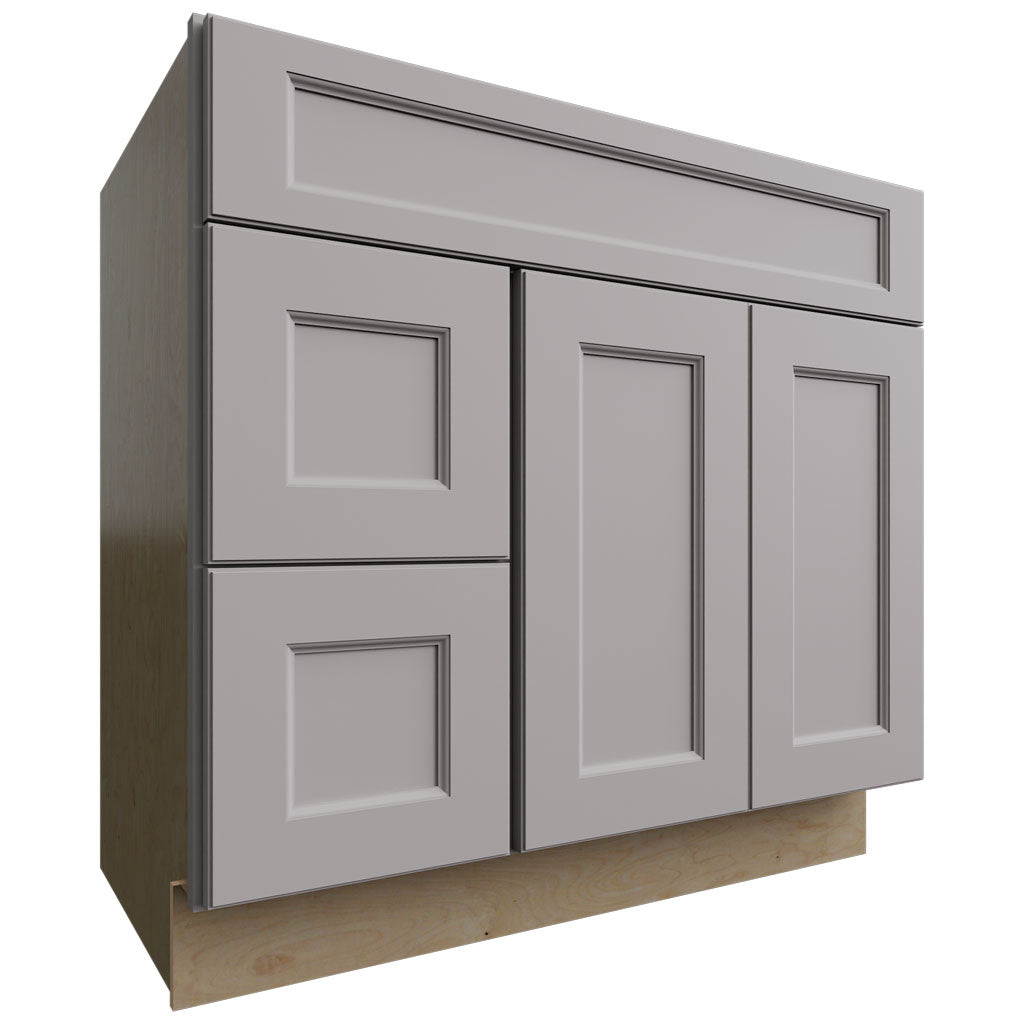 Fabuwood Allure Fusion Nickel 36" W X 34 1/2" H X 21" D Vanity Combo Single Sink w/ 1 Door And 2 Drawers Left Cabinet