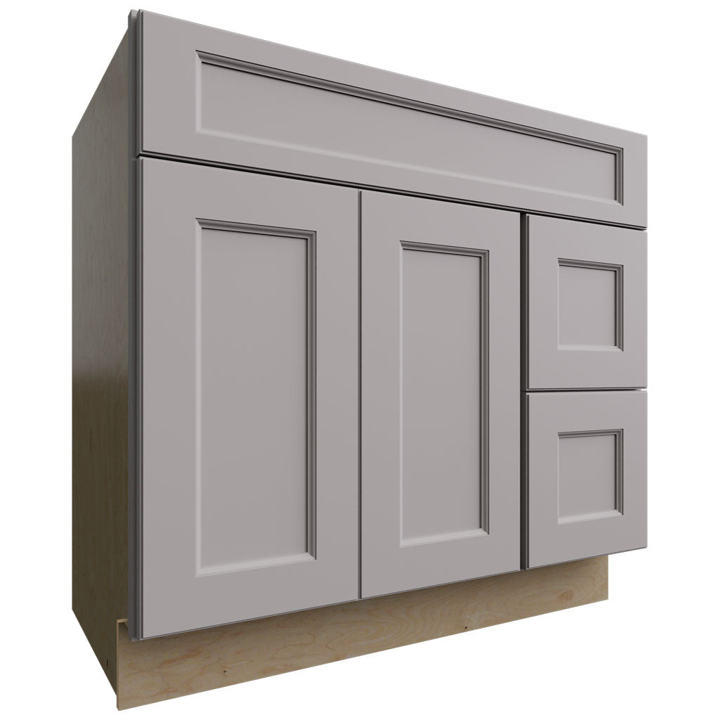 Fabuwood Allure Fusion Nickel 36" W X 34 1/2" H X 21" D Vanity Combo Single Sink w/ 1 Door And 2 Drawers Right Cabinet