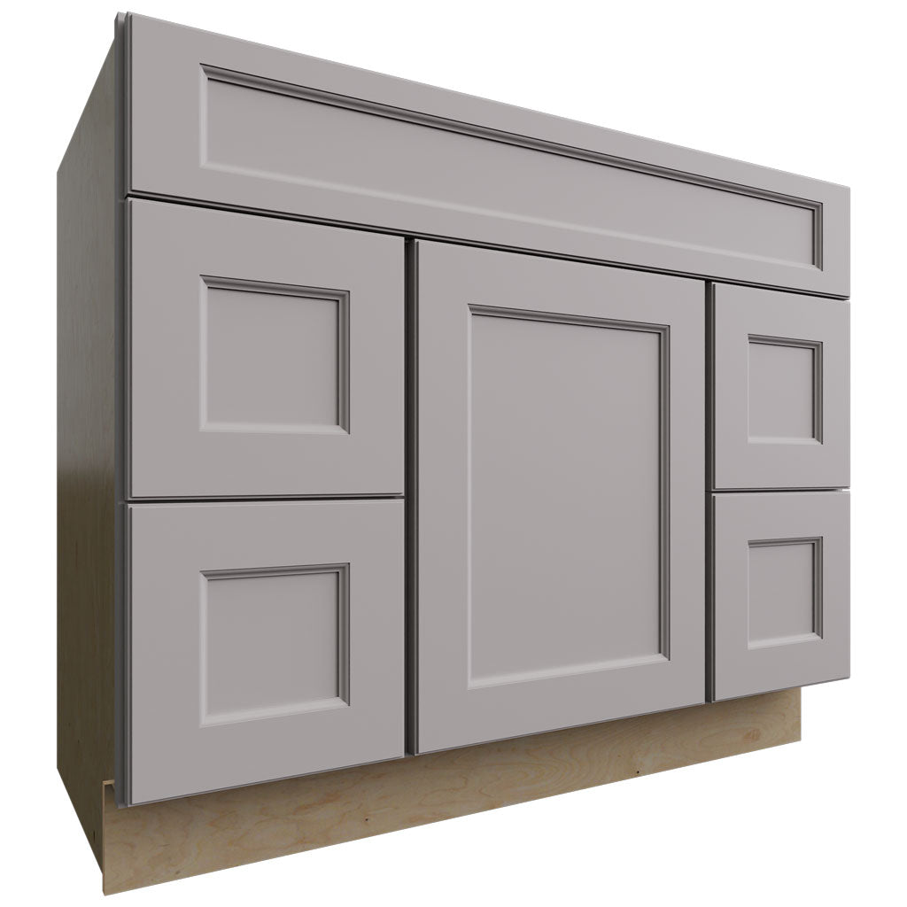 Fabuwood Allure Fusion Nickel 42" W X 34 1/2" H X 21" D Vanity Combo Single Sink w/4 Drawers Cabinet