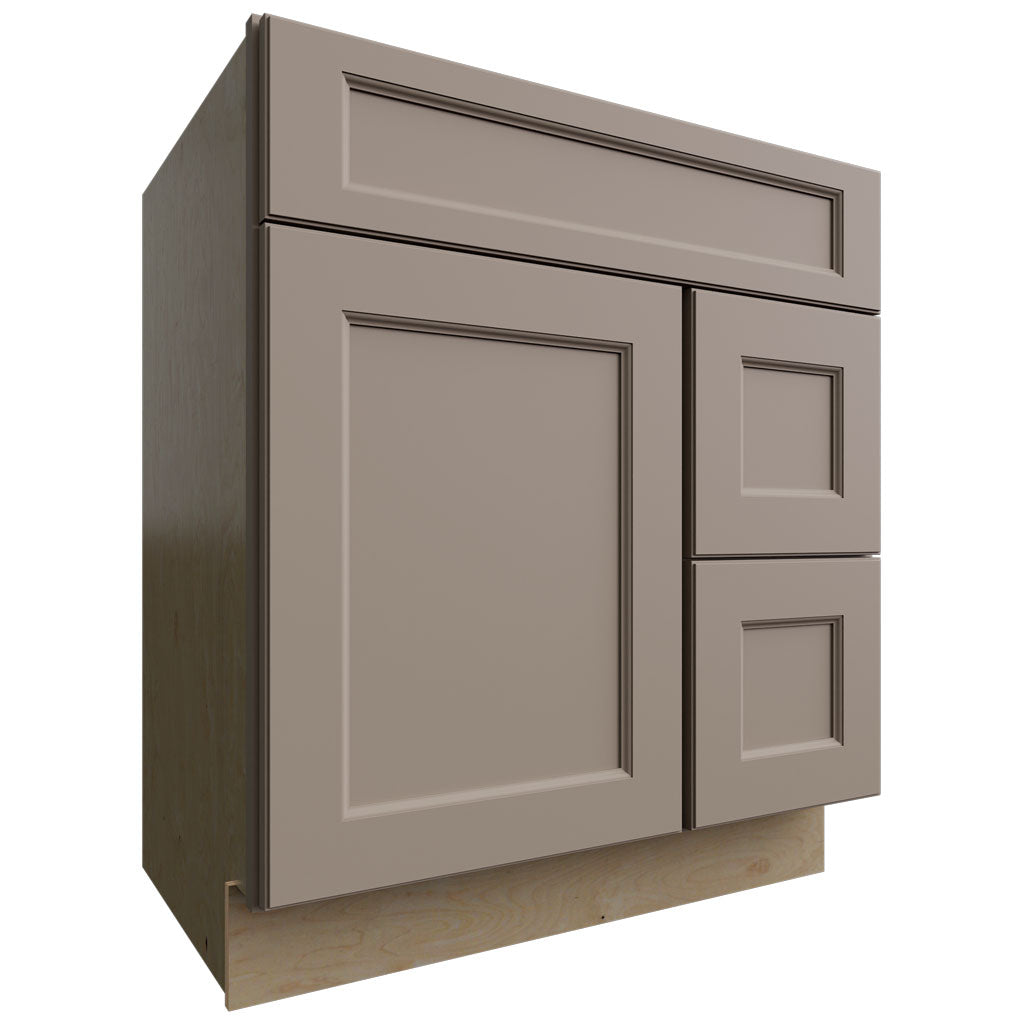 Fabuwood Allure Fusion Oyster 30" W X 34 1/2" H X 21" D Vanity Combo Single Sink w/ 1 Door And 2 Drawers Right Cabinet