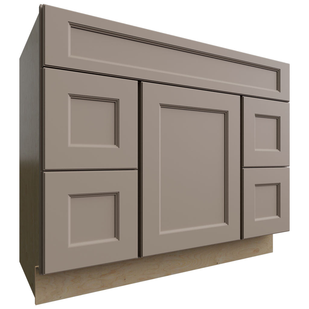Fabuwood Allure Fusion Oyster 42" W X 34 1/2" H X 21" D Vanity Combo Single Sink w/4 Drawers Cabinet