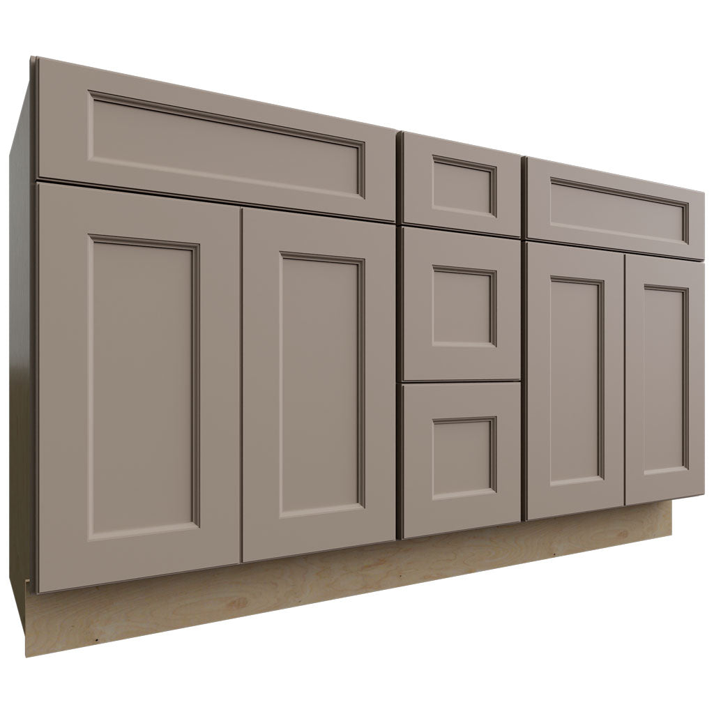 Fabuwood Allure Fusion Oyster 60" W X 34 1/2" H X 21" D Vanity Combo Double Sink Cabinet