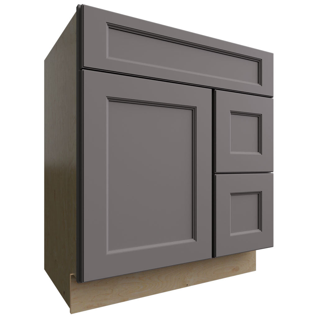 Fabuwood Allure Fusion Stone 30" W X 34 1/2" H X 21" D Vanity Combo Single Sink w/ 1 Door And 2 Drawers Right Cabinet