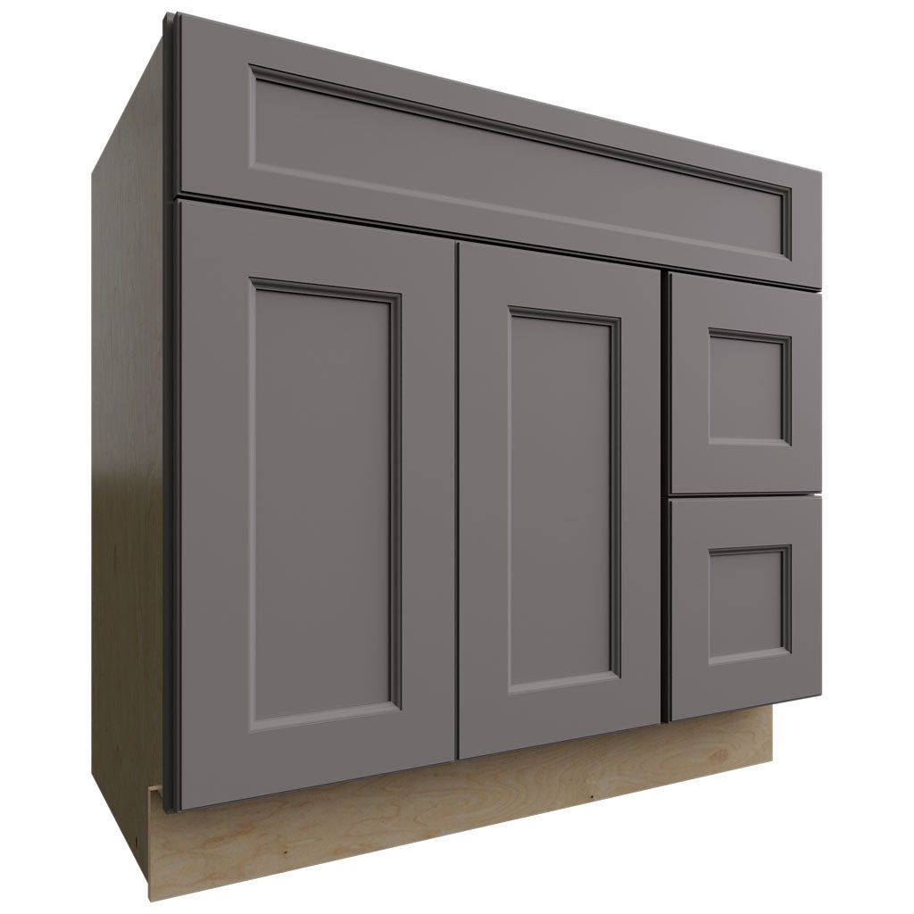 Fabuwood Allure Fusion Stone 36" W X 34 1/2" H X 21" D Vanity Combo Single Sink w/ 1 Door And 2 Drawers Right Cabinet
