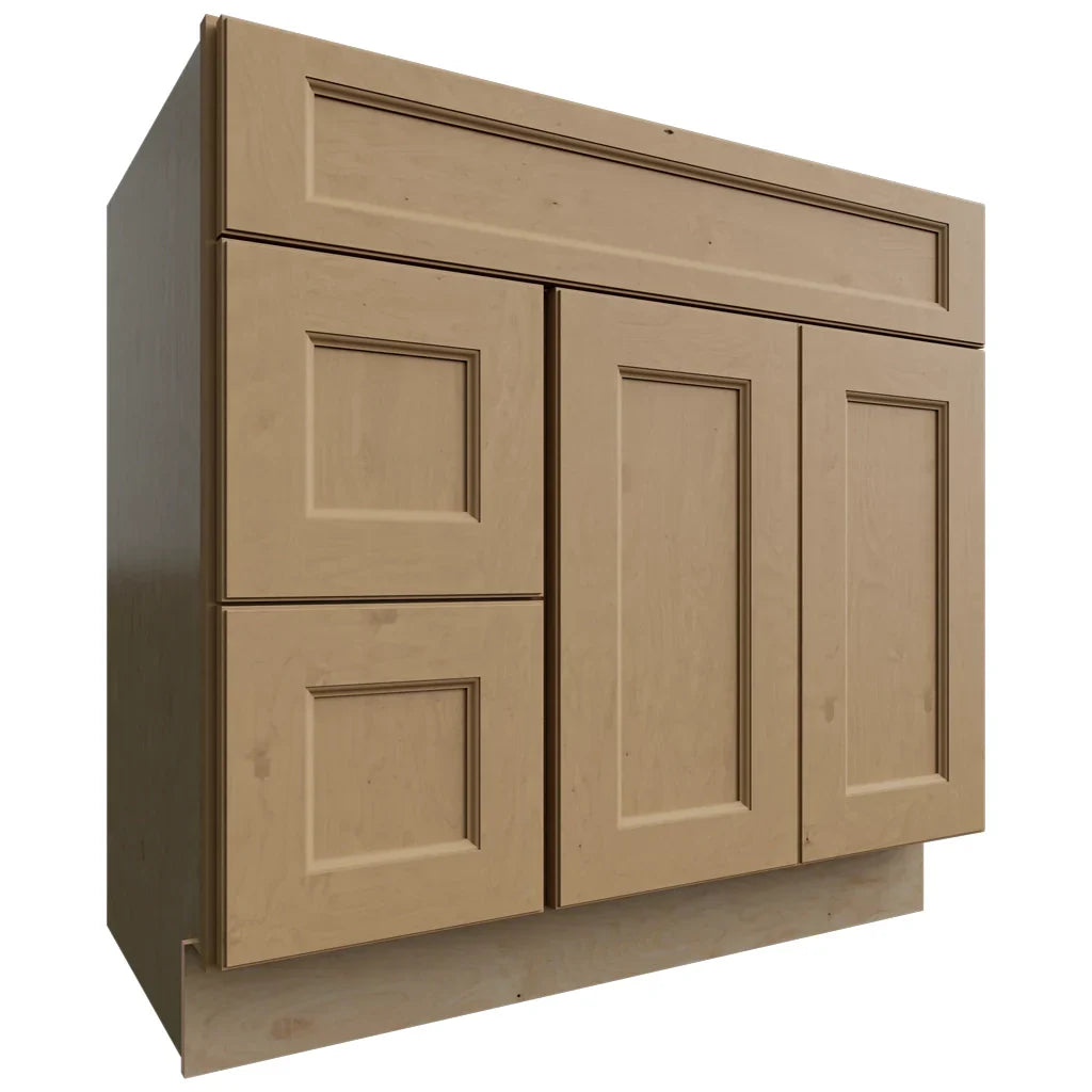 Fabuwood Allure Fusion Timber 36" W X 34 1/2" H X 21" D Vanity Combo Single Sink w/ 1 Door And 2 Drawers Left Cabinet