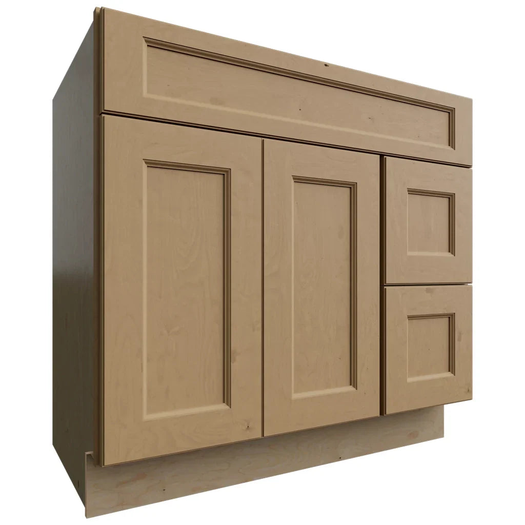 Fabuwood Allure Fusion Timber 36" W X 34 1/2" H X 21" D Vanity Combo Single Sink w/ 1 Door And 2 Drawers Right Cabinet
