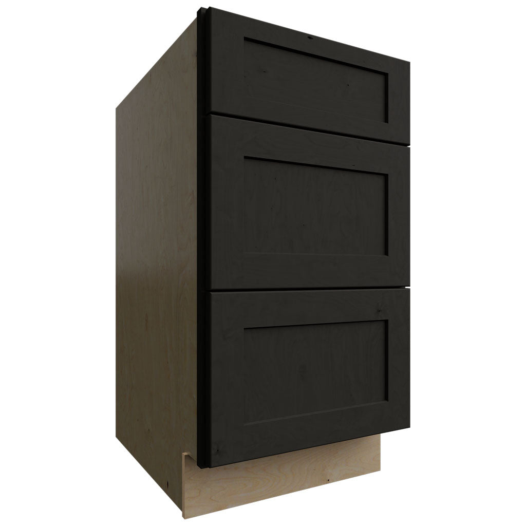 Fabuwood Allure Galaxy Pitch Black 18" W X 34 1/2" H X 24" D 3 Drawer Base Cabinet