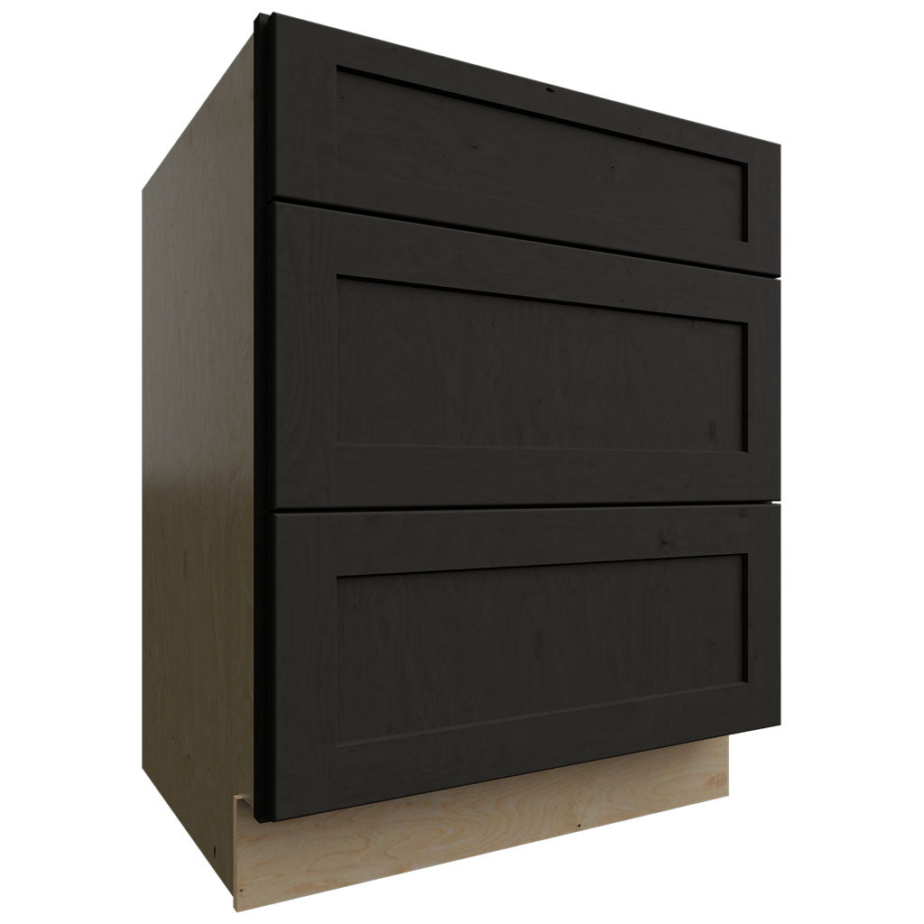Fabuwood Allure Galaxy Pitch Black 27" W X 34 1/2" H X 24" D 3 Drawer Base Cabinet