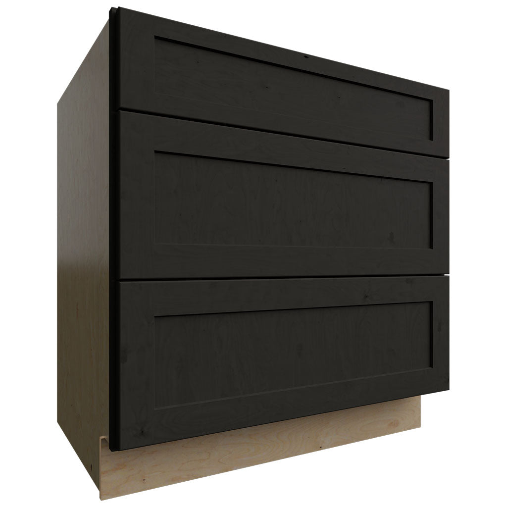 Fabuwood Allure Galaxy Pitch Black 33" W X 34 1/2" H X 24" D 3 Drawer Base Cabinet
