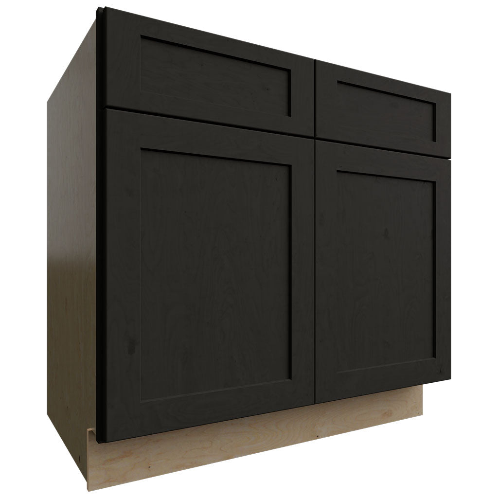 Fabuwood Allure Galaxy Pitch Black 36" W X 34 1/2" H X 24" D Double Door Sink Base Cabinet