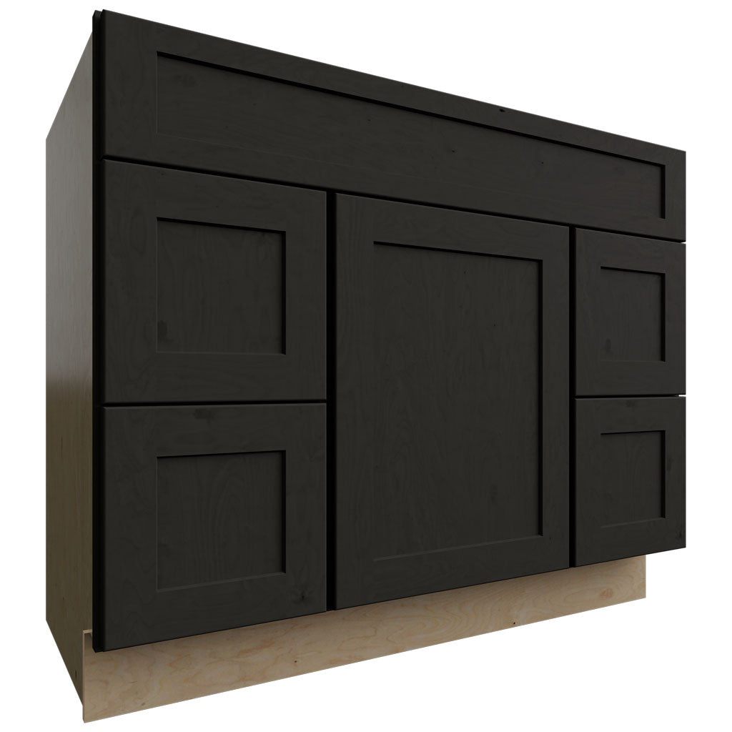 Fabuwood Allure Galaxy Pitch Black 42" W X 34 1/2" H X 21" D Vanity Combo Single Sink W/4 Drawers Cabinet