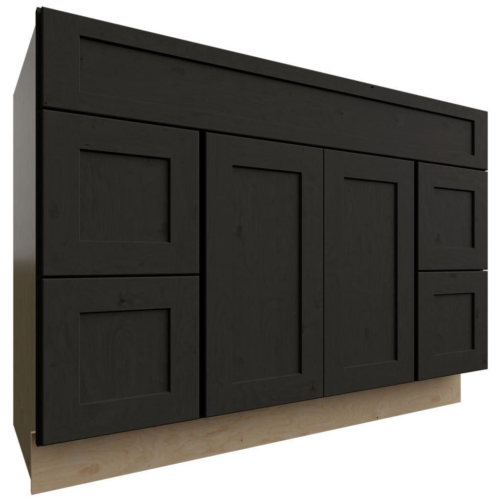 Fabuwood Allure Galaxy Pitch Black 48" W X 34 1/2" H X 21" D Vanity Combo Single Sink W/4 Drawers Cabinet